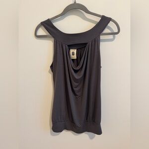 Cameo Appearance ~ Charcoal Drape Tank Top